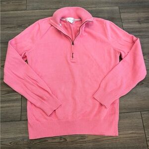 Foxcroft Barbie Pink Quarter Zip Pullover Sweater Sz S Classic Preppy Chic
